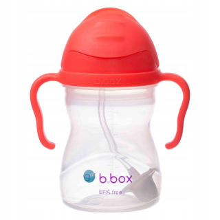 B.box pohár so slamkou 240 ml červený BB00510